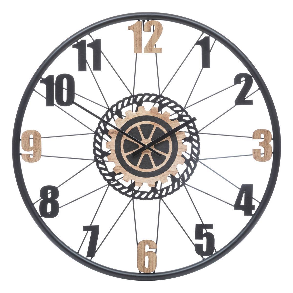 Atmosphera - Horloge "Mohan" en bois & métal D65cm - Atmosphera Créateur d'intérieur - Imagen 2