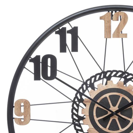 Atmosphera - Horloge "Mohan" en bois & métal D65cm - Atmosphera Créateur d'intérieur - Image 3