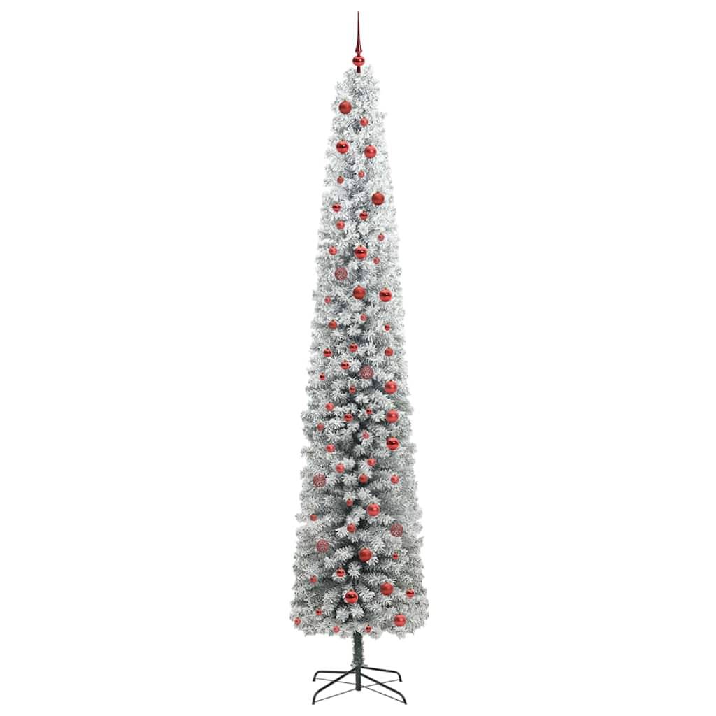 Sapin de Noël artificiel Vert floqué Blanc H 50 cm