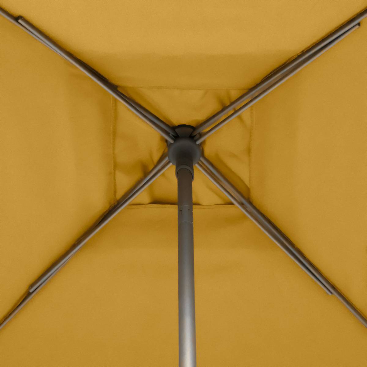 Hesperide - Parasol droit carré "Soya" jaune moutarde D2,5x2,5m en acier Hespéride - Imagen 3