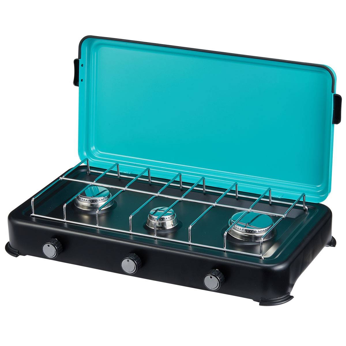 Plaque de cuisson gaz 3 feux 3000W Cuisinière à gaz portable Butane/Propane INTEC - Imagen 1