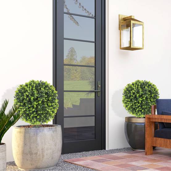 Sans Marque - Lot 2 plantes buis artificielles 40 cm tuteur intérieur extérieur vertes - Image 4
