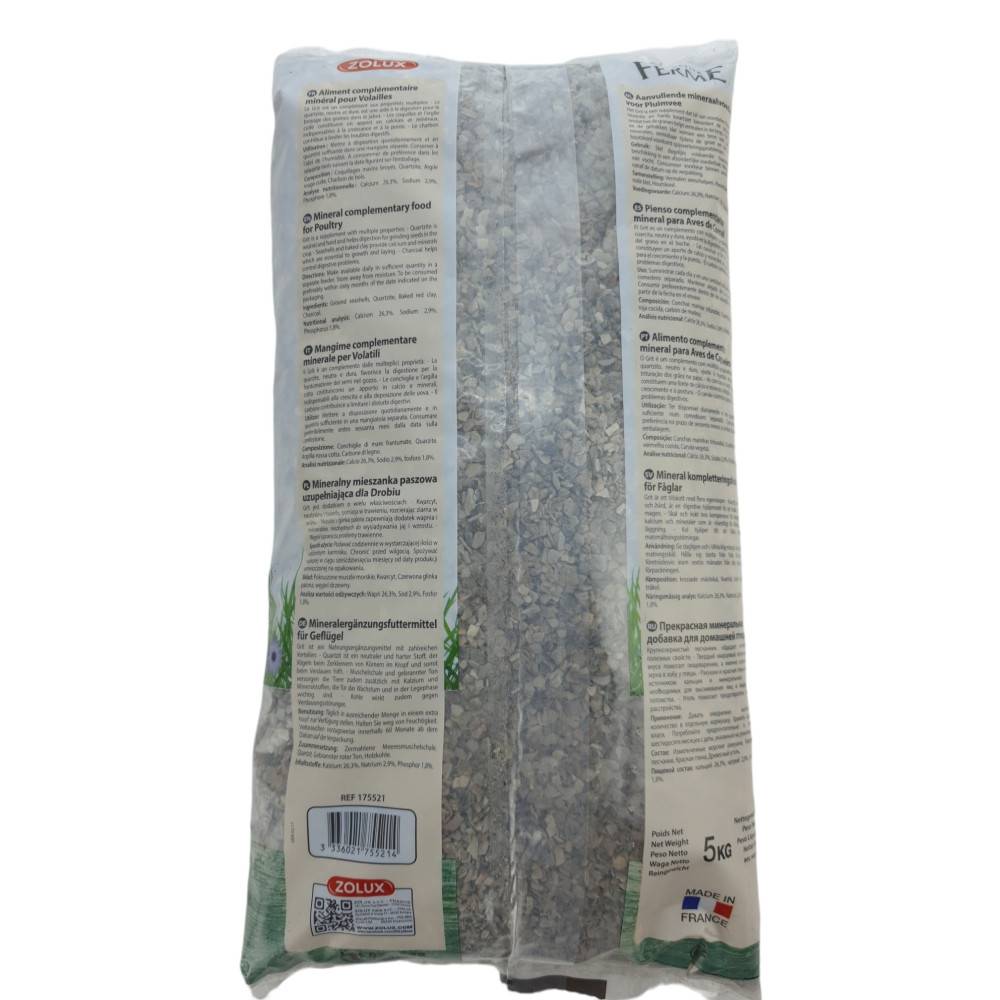 Zolux - Grit aide a la digestion sac de 5 kg Complément minéral pour poules - Imagen 2
