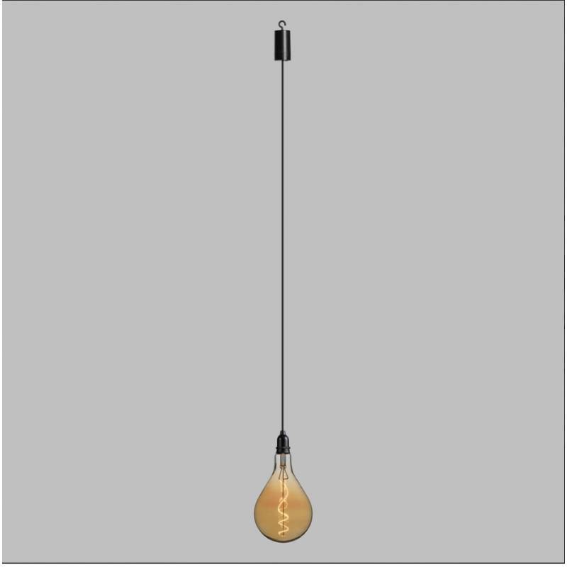 Suspension ampoule vintage à pile poire 16CM filament spirale en verre Lotti - Image 1