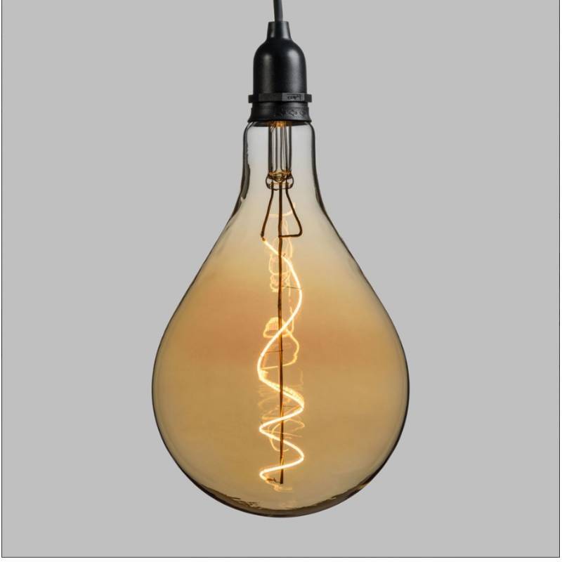 Suspension ampoule vintage à pile poire 16CM filament spirale en verre Lotti - Image 2