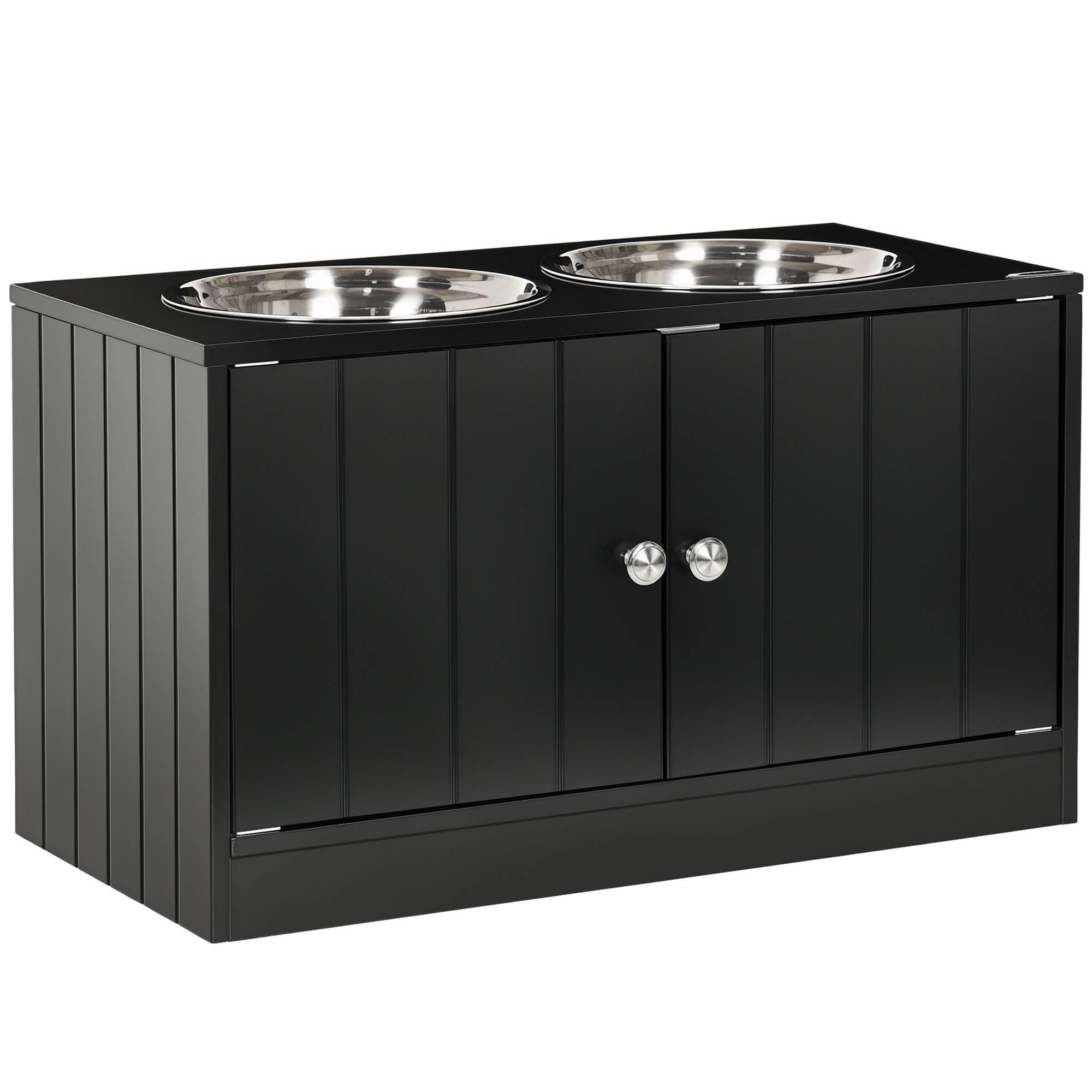 PANGIVO - Porte-gamelles surélevé bois naturel 60 x 30 x 35.5 cm - PANGIVO