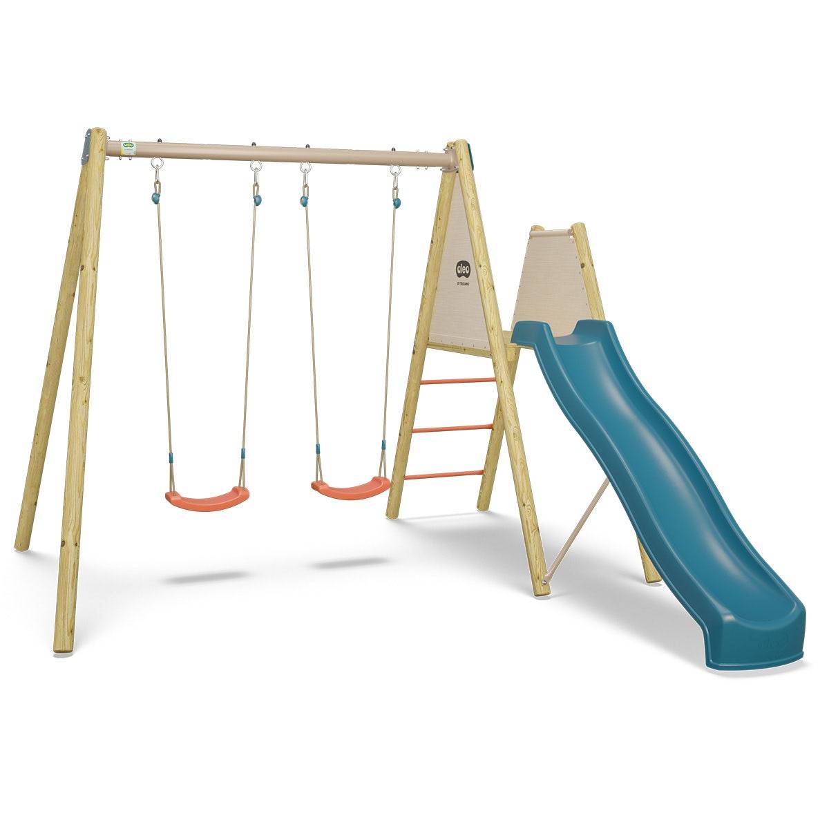 Trigano Jardin - Balançoire avec toboggan - Techwood Harmonie BILLY 2 - Aléo by Trigano