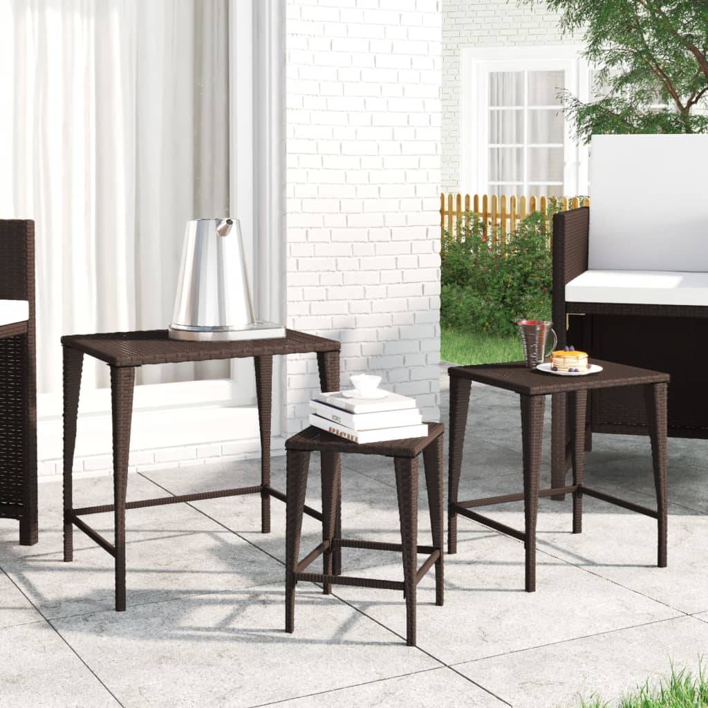 Lot de 3 Table bois composite  Abril Isabel Naturel 60 X 45 X 60 cm  - P95045N