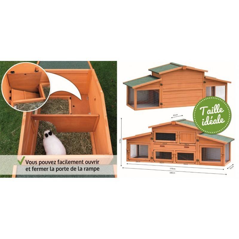 BB Loisir - Cage Clapier pour lapin Extérieur 185x51x75cm Modèle: 037 Étable de roi - Image 4