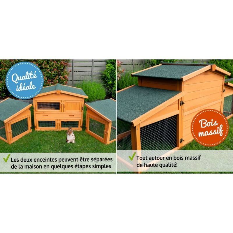 BB Loisir - Cage Clapier pour lapin Extérieur 185x51x75cm Modèle: 037 Étable de roi