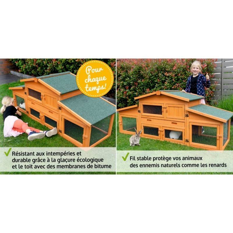 BB Loisir - Cage Clapier pour lapin Extérieur 185x51x75cm Modèle: 037 Étable de roi - Image 2