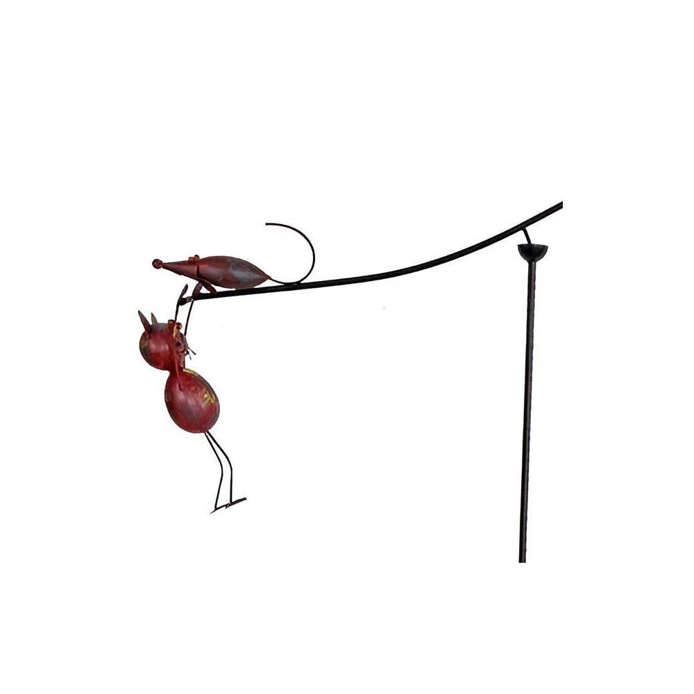 La Grande Prairie - Mobile de jardin en fer 1 chat 1 souris - Image 2