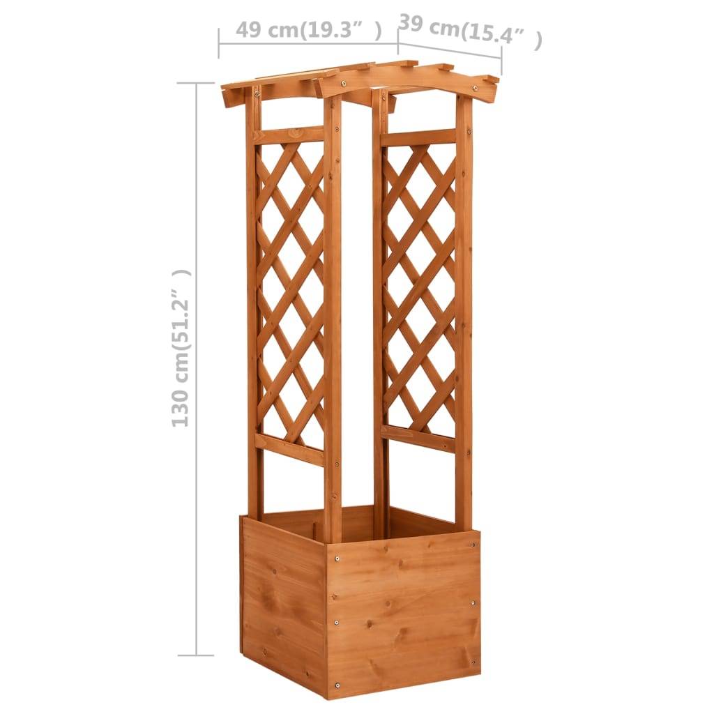 Helloshop26 - Jardinière à treillis avec arche 49 x 39 x 130 cm bois de sapin - Imagen 5