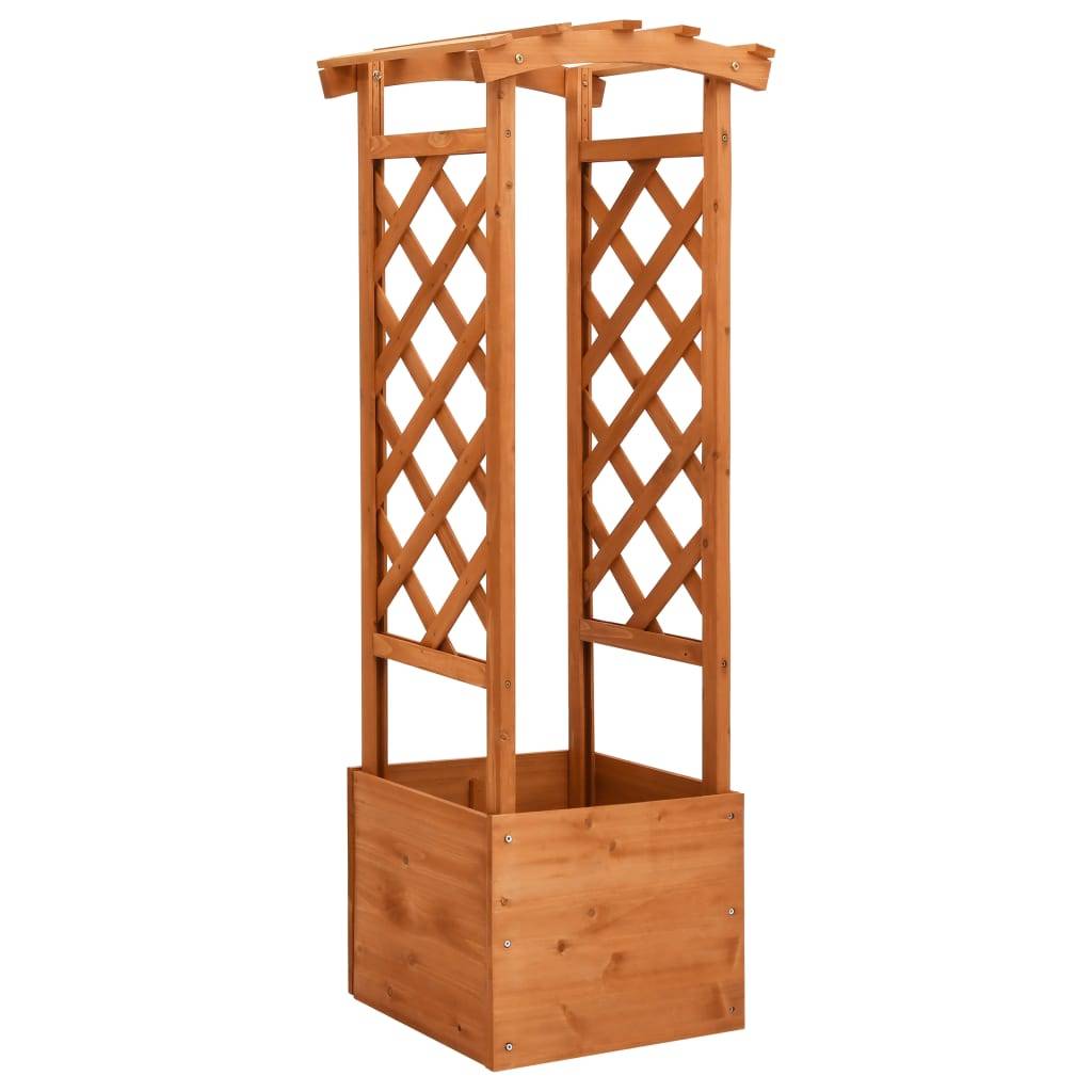 Helloshop26 - Jardinière à treillis avec arche 49 x 39 x 130 cm bois de sapin - Imagen 1