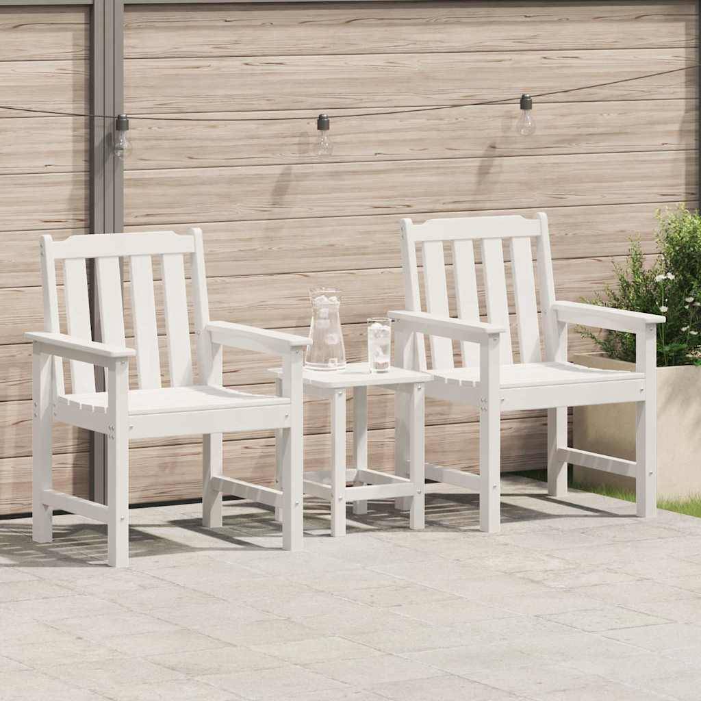 Lot de 2 Chaise de jardin | Chaise d'extérieur. Blanc 65,5 x 59 x 88 cm HDPE - Image 2