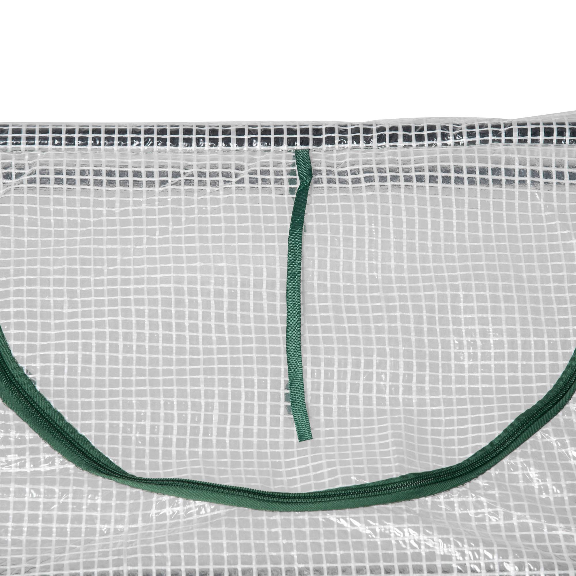 Outsunny - Mini serre de jardin 120x60x60cm 2 fenêtres zippées/enroulables couverture plastique cadre acier blanc - Outsunny - Image 7