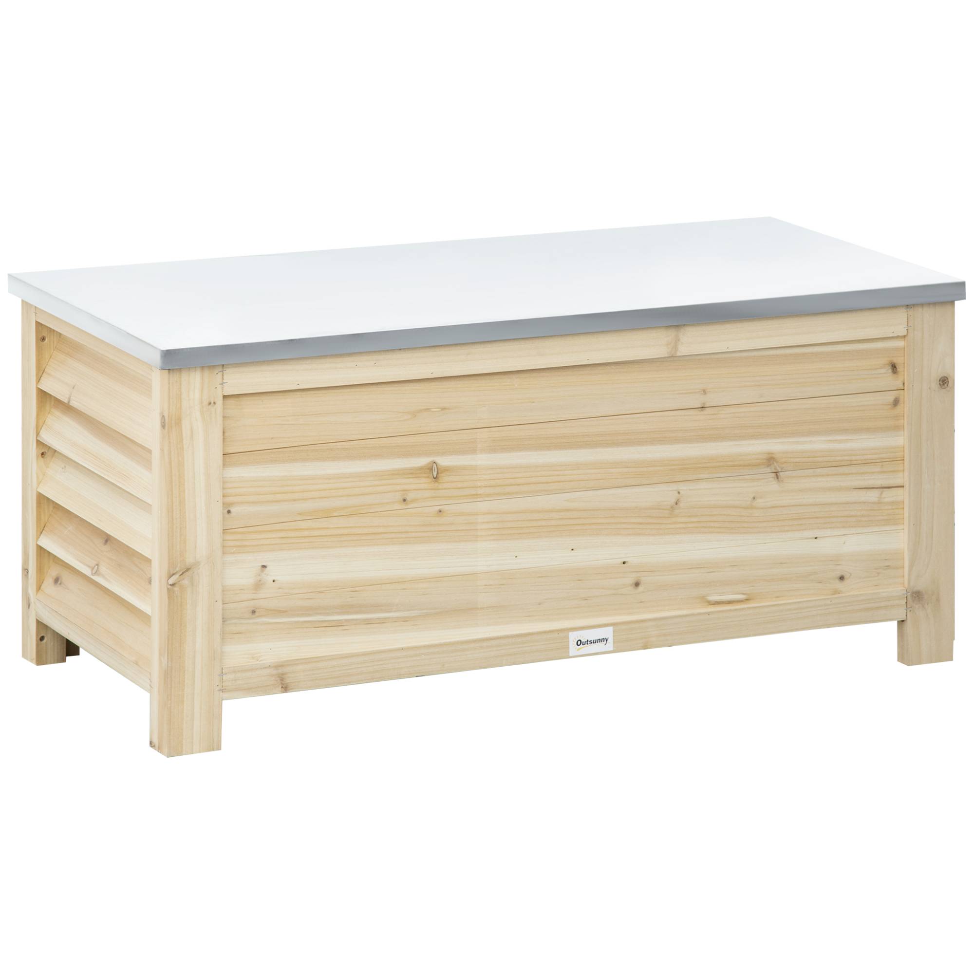 Outsunny - Banc coffre de jardin 2 en 1 - dim. 110L x 50l x 50H cm - charge max. 120 Kg - bois sapin pré-huilé acier galvanisé - Outsunny - Image 1