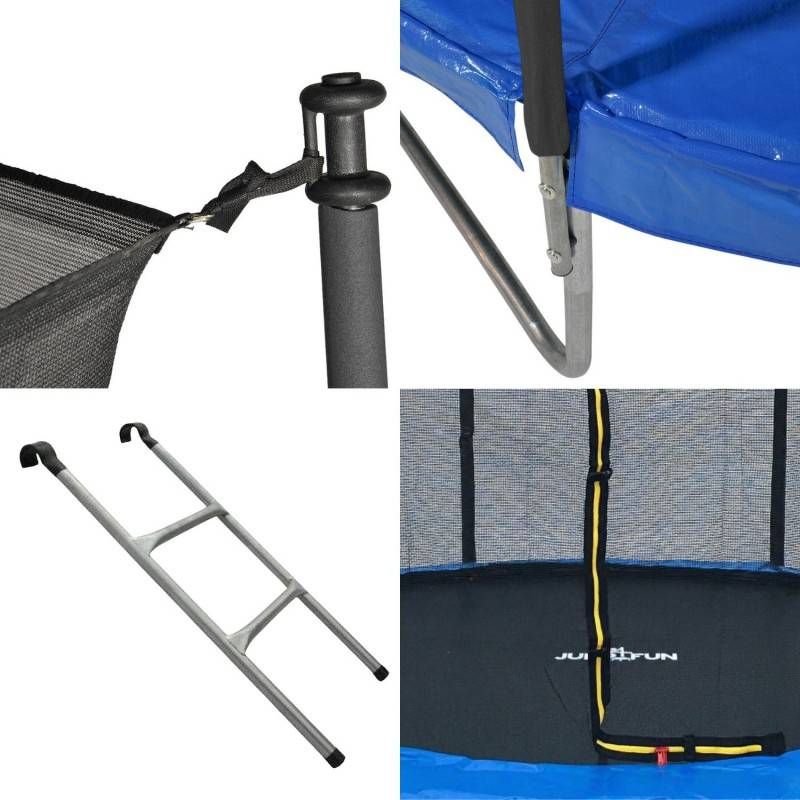 Trampoline pour enfant 10Ft ø305cm avec coussin de protection Bleu, Echelle et Filet de sécurité JUMP4FUN - Image 4