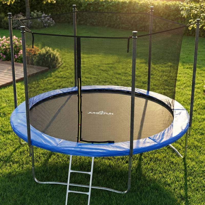 Trampoline pour enfant 10Ft ø305cm avec coussin de protection Bleu, Echelle et Filet de sécurité JUMP4FUN - Image 2