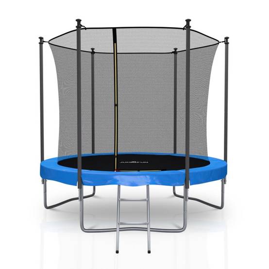 Trampoline pour enfant 10Ft ø305cm avec coussin de protection Bleu, Echelle et Filet de sécurité JUMP4FUN - Image 1