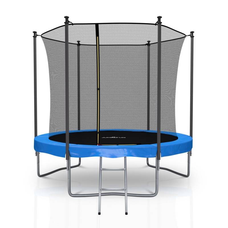 Trampoline pour enfant 10Ft ø305cm avec coussin de protection Bleu, Echelle et Filet de sécurité JUMP4FUN - Image 1