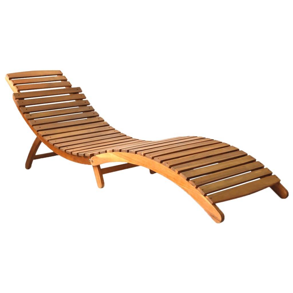 Helloshop26 - Transat chaise longue bain de soleil lit de jardin terrasse meuble d'extérieur avec coussin bois d'acacia solide - Imagen 2