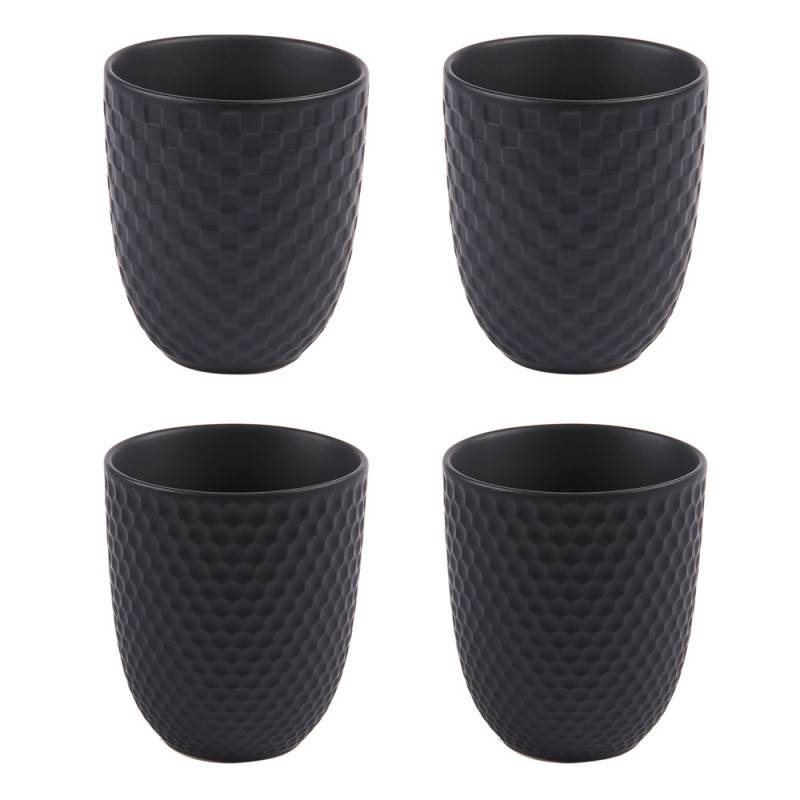 Table Passion - Coffret de 4 gobelets à thé Snow black mat  20 cl - Imagen 1