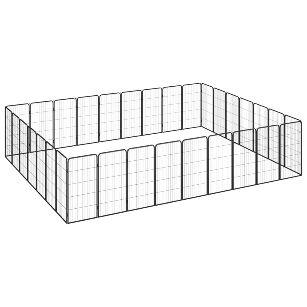 Vidaxl - Parc pour chien 32panneaux Noir 50x100cm Acier enduit de poudre vidaXL 3115964 - Imagen 1