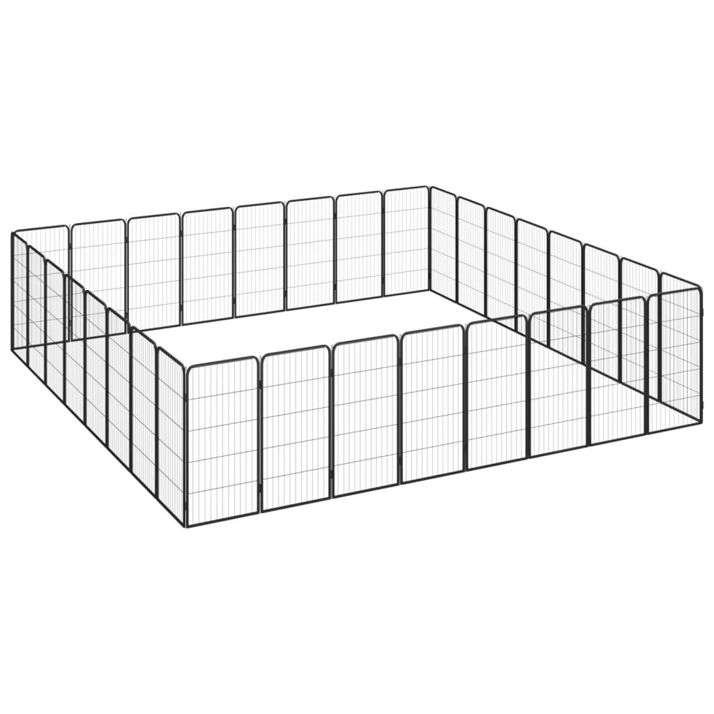 Vidaxl - Parc pour chien 32panneaux Noir 50x100cm Acier enduit de poudre vidaXL 3115964 - Imagen 7