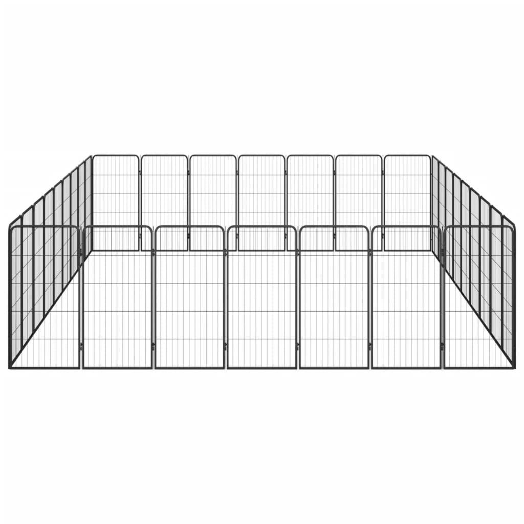 Vidaxl - Parc pour chien 32panneaux Noir 50x100cm Acier enduit de poudre vidaXL 3115964 - Imagen 5