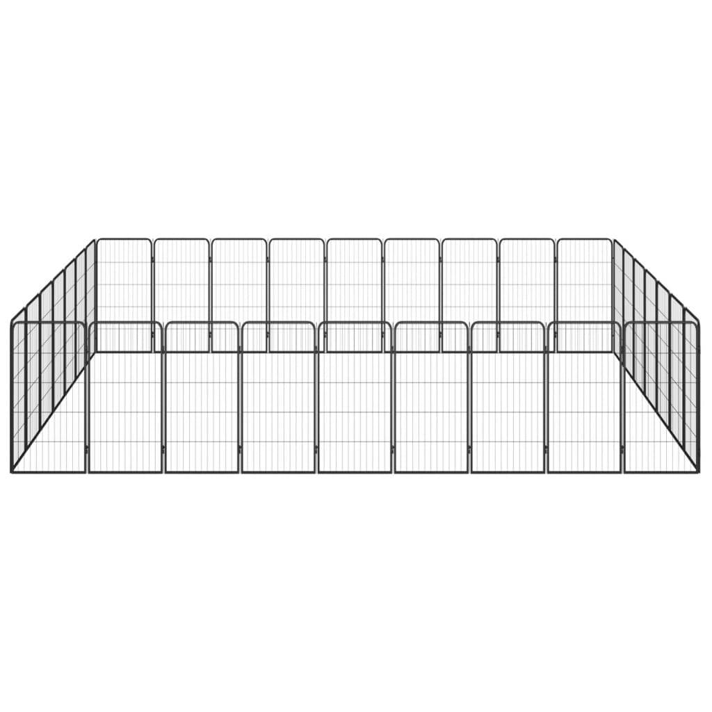 Vidaxl - Parc pour chien 32panneaux Noir 50x100cm Acier enduit de poudre vidaXL 3115964 - Imagen 2