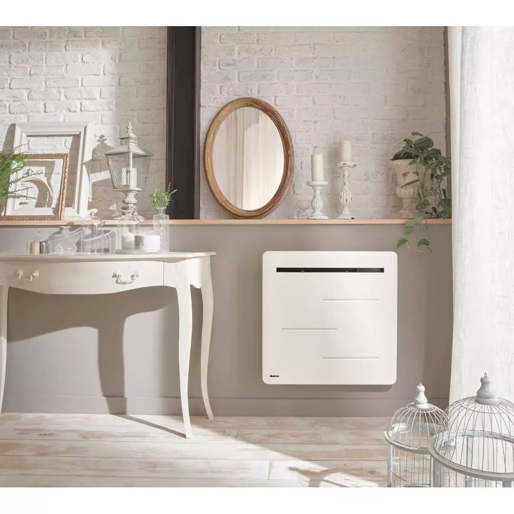 Radiateur blanc à inertie céramique - AMAROC - 1000W - 59x58,5x11,2 cm - 3 programmes intégrés - détection fenêtre - Image 4