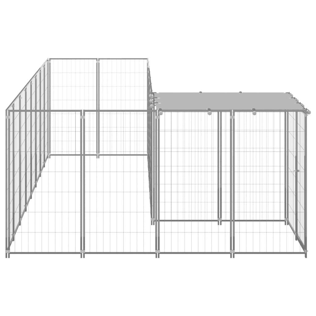 Helloshop26 - Chenil extérieur cage enclos parc animaux chien argenté 6,05 m² acier - Imagen 4