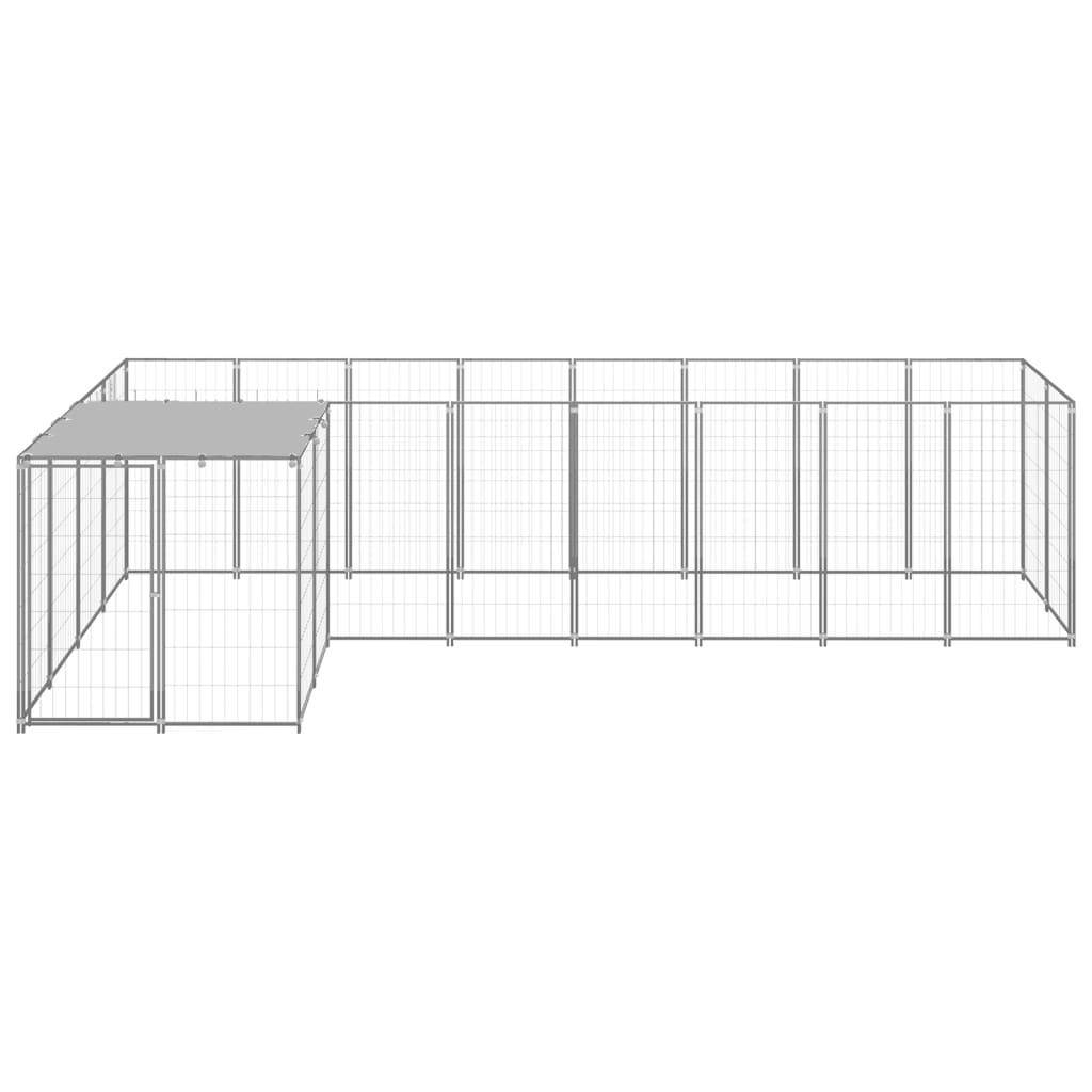 Helloshop26 - Chenil extérieur cage enclos parc animaux chien argenté 6,05 m² acier - Imagen 3