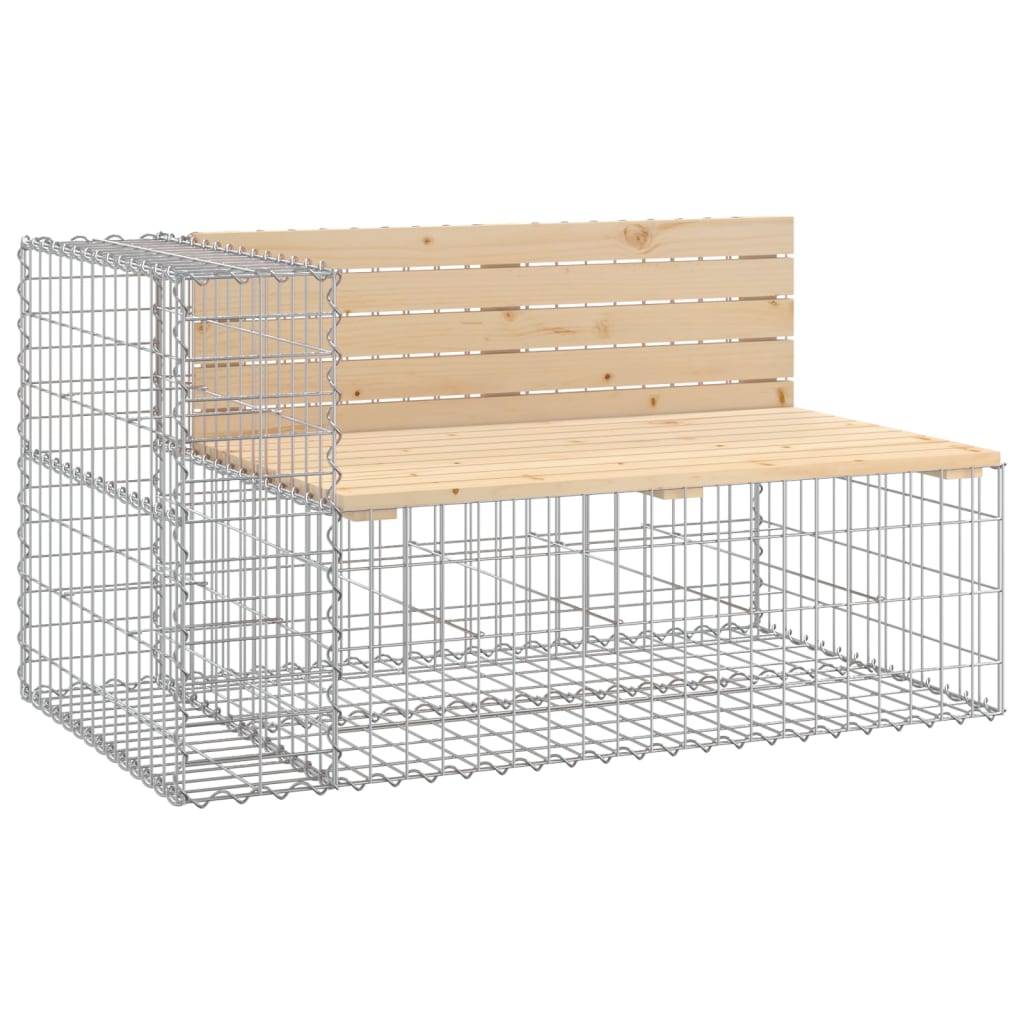 Maison Chic - Banc de jardin - Banc d'extérieur - Banquette design gabion 244x71x65,5 cm bois massif de pin - Imagen 3