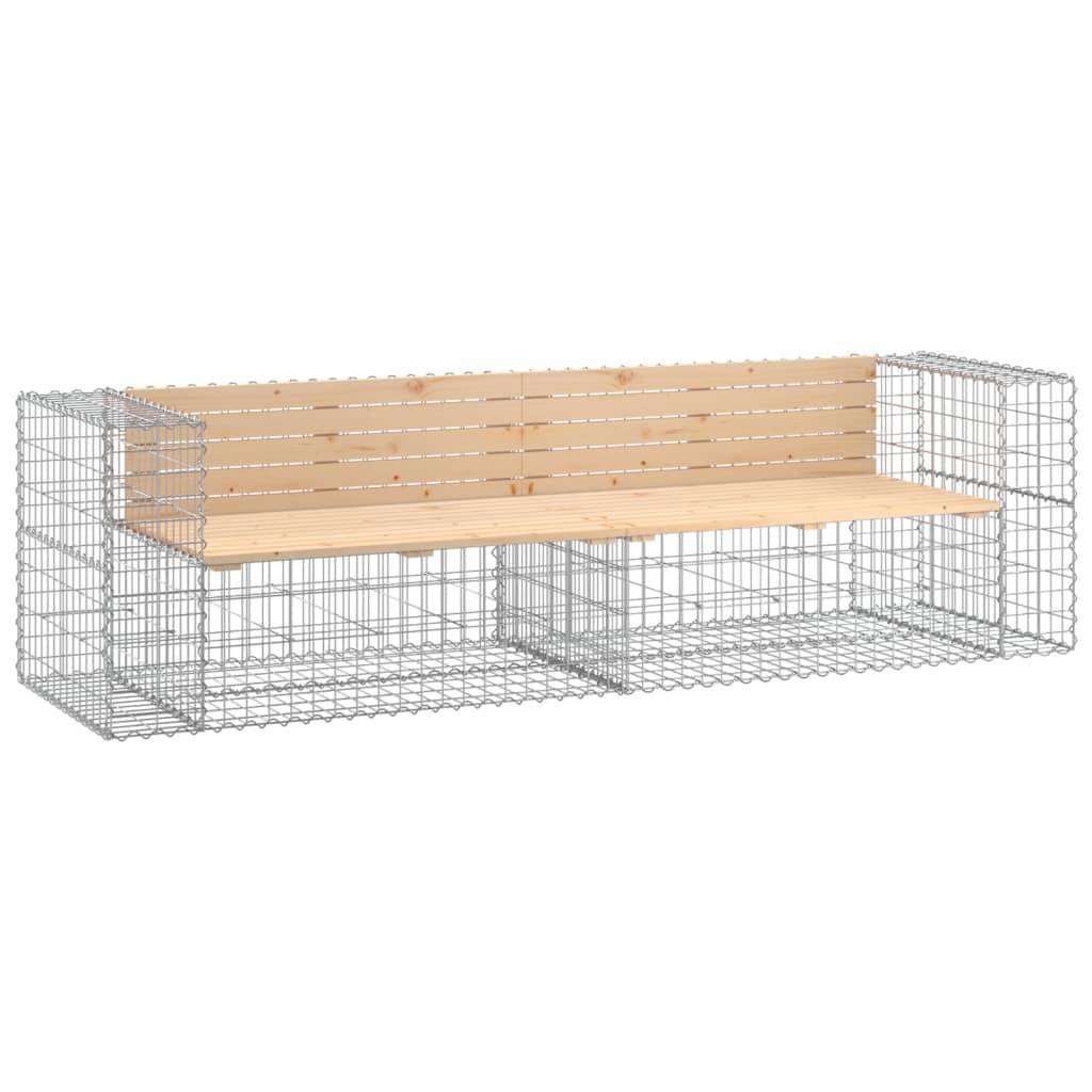 Maison Chic - Banc de jardin - Banc d'extérieur - Banquette design gabion 244x71x65,5 cm bois massif de pin - Imagen 1