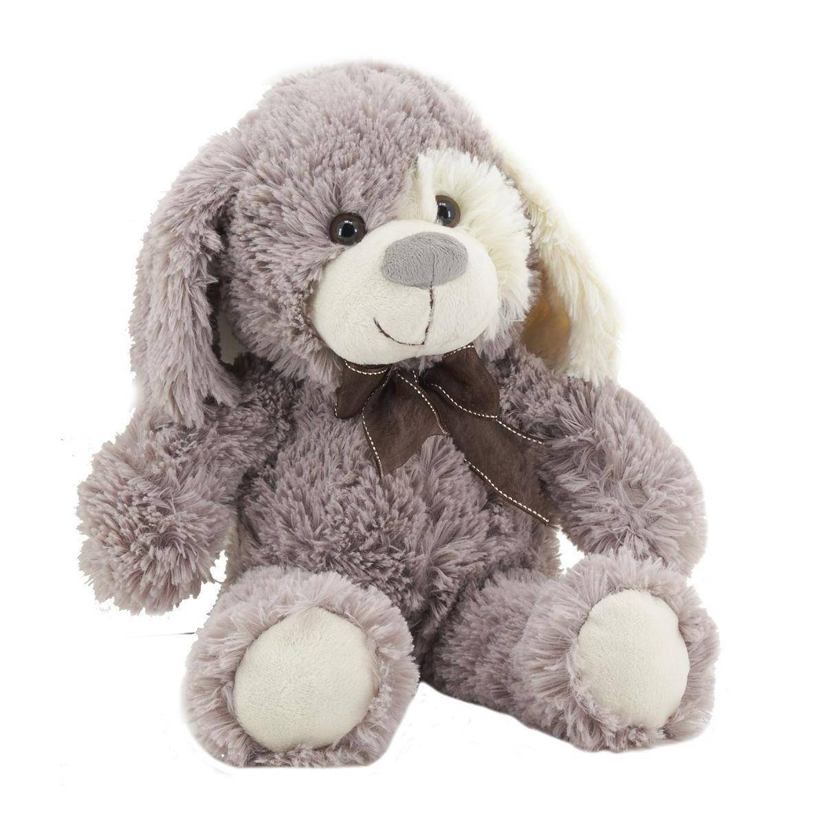Aubry Gaspard - Peluche chien en acrylique gris 30 cm - Imagen 1