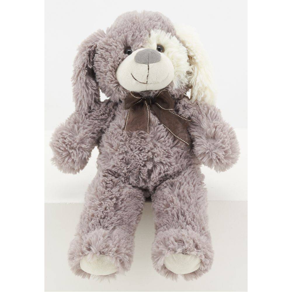 Aubry Gaspard - Peluche chien en acrylique gris 30 cm - Imagen 3