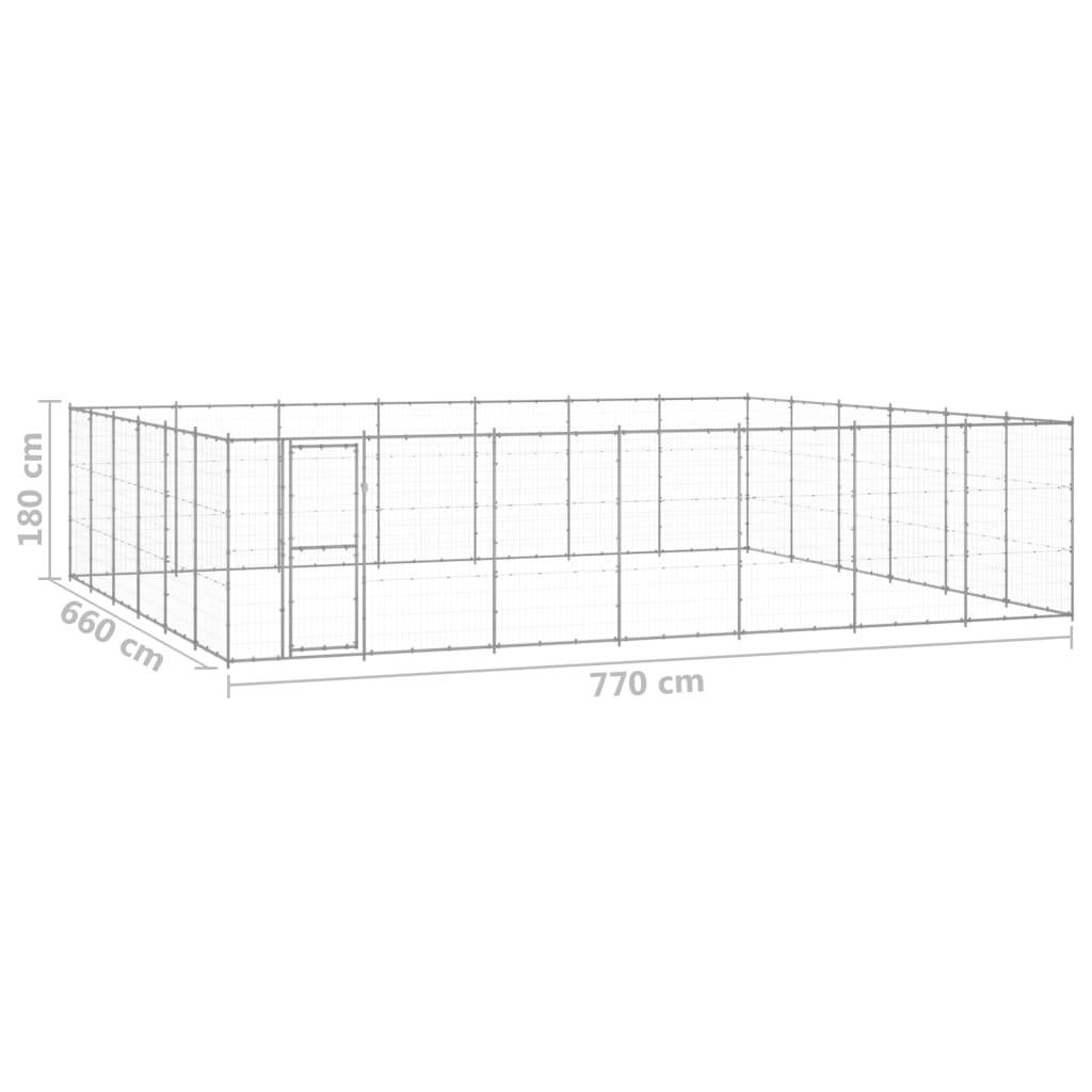 Vidaxl - Chenil extérieur Acier galvanisé 50,82 m² vidaXL 3082330 - Imagen 3
