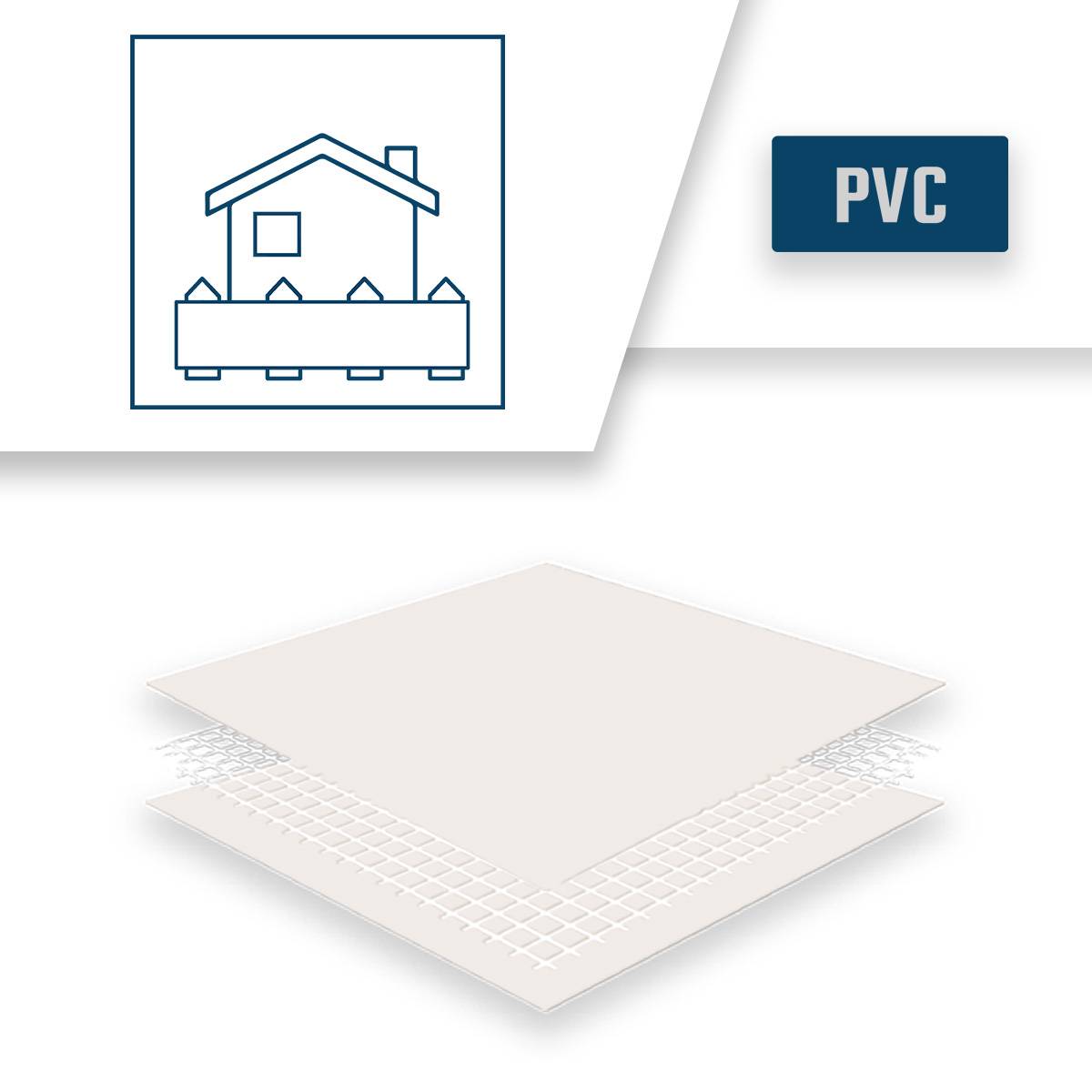 Bâche Brise vue Blanc Crème 4x5 m LP640BV - Garantie 8 ans - Brise vent occultant en PVC - Pare vue jardin TECPLAST - Imagen 4