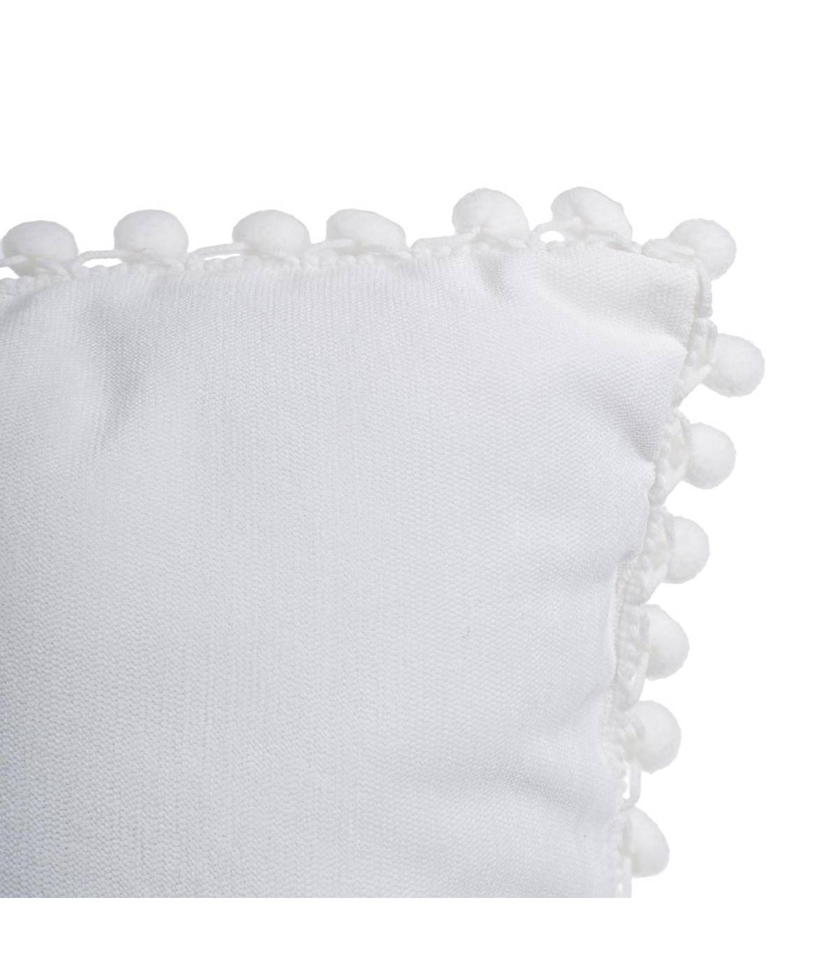 Coussin déhoussable avec Pompons Ivoire 40 x 40 cm - Imagen 2