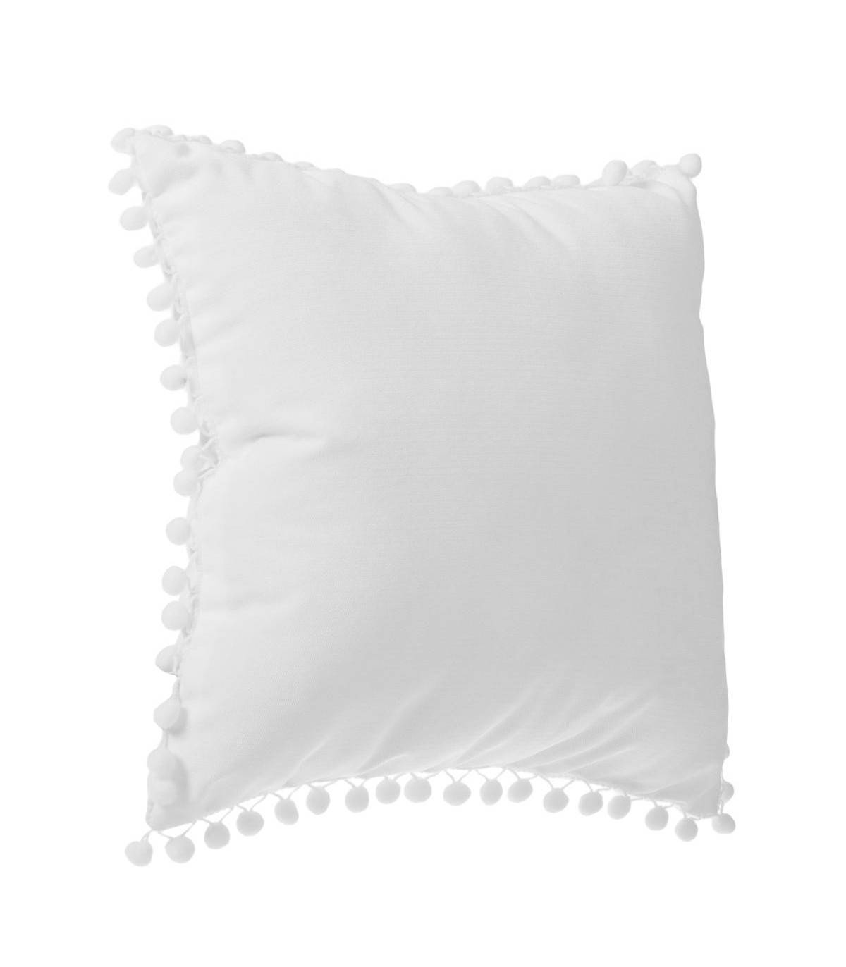 Coussin déhoussable avec Pompons Ivoire 40 x 40 cm - Imagen 1
