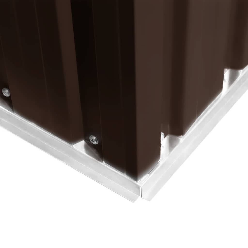 PANGIVO - Abri de jardin avec double porte coulissante - Acier galvanisé marron - 257x298x178 cm - Surface au sol 7,01m² - PANGIVO - Image 7