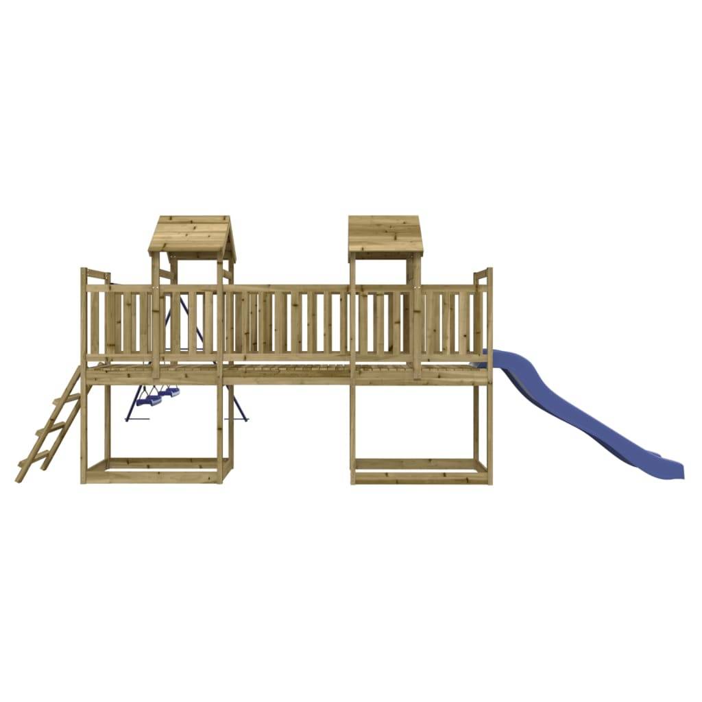 Helloshop26 - Aire de jeux d'extérieur balançoires toboggan portiques robuste jeux jardin 313 x 589 x 214 cm bois de pin imprégné - Imagen 4