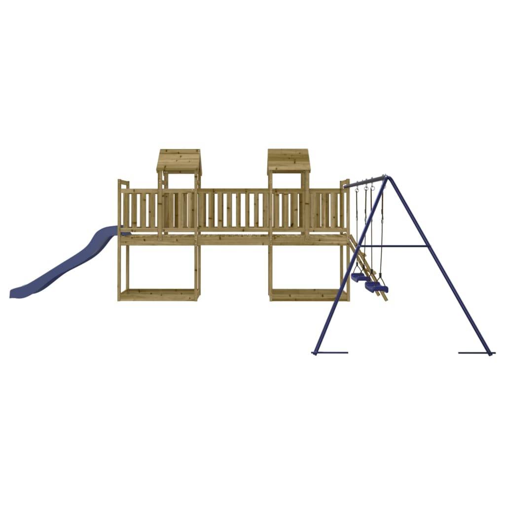 Helloshop26 - Aire de jeux d'extérieur balançoires toboggan portiques robuste jeux jardin 313 x 589 x 214 cm bois de pin imprégné - Imagen 5