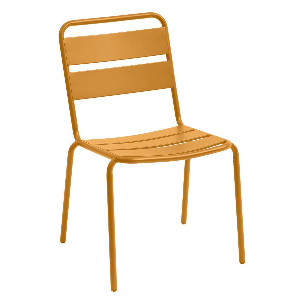 Hesperide - Chaise de jardin empilable "Phuket" ocre en acier traité époxy Hespéride - Imagen 1