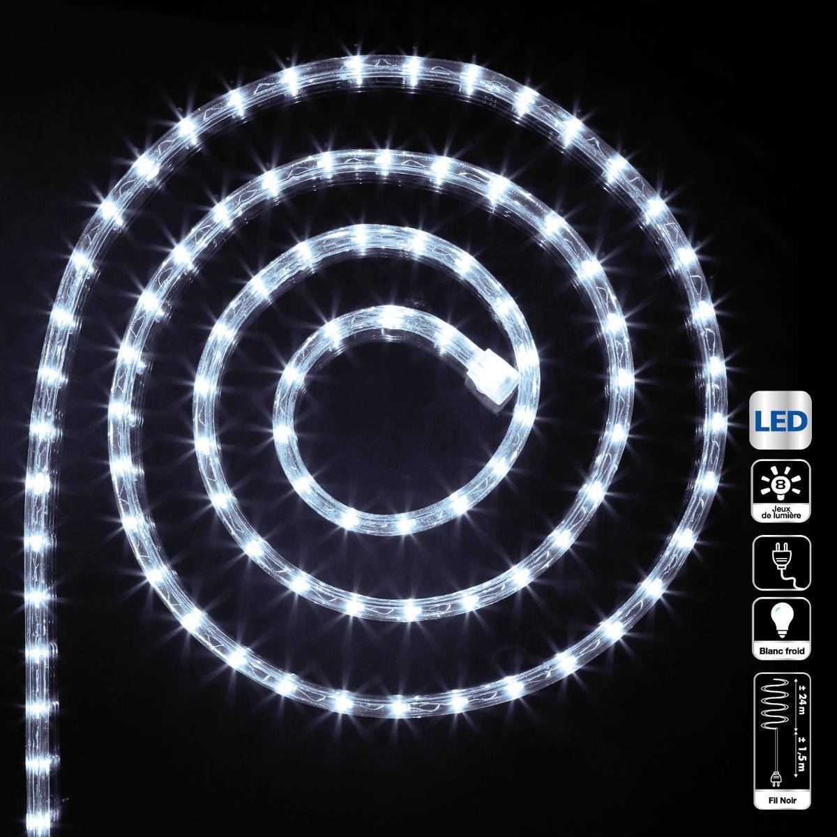 Fééric Lights & Christmas - Tube électrique extérieur 24m 432 LED blanc froid FEERIC LIGHTS & CHRISTMAS - Imagen 4