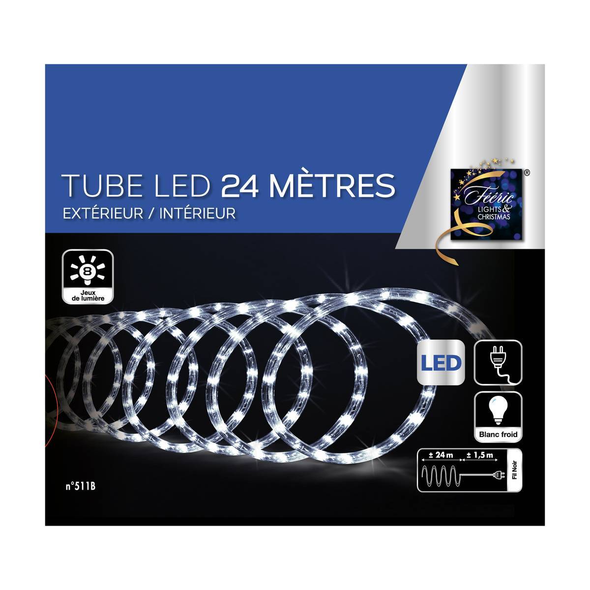 Fééric Lights & Christmas - Tube électrique extérieur 24m 432 LED blanc froid FEERIC LIGHTS & CHRISTMAS - Imagen 3