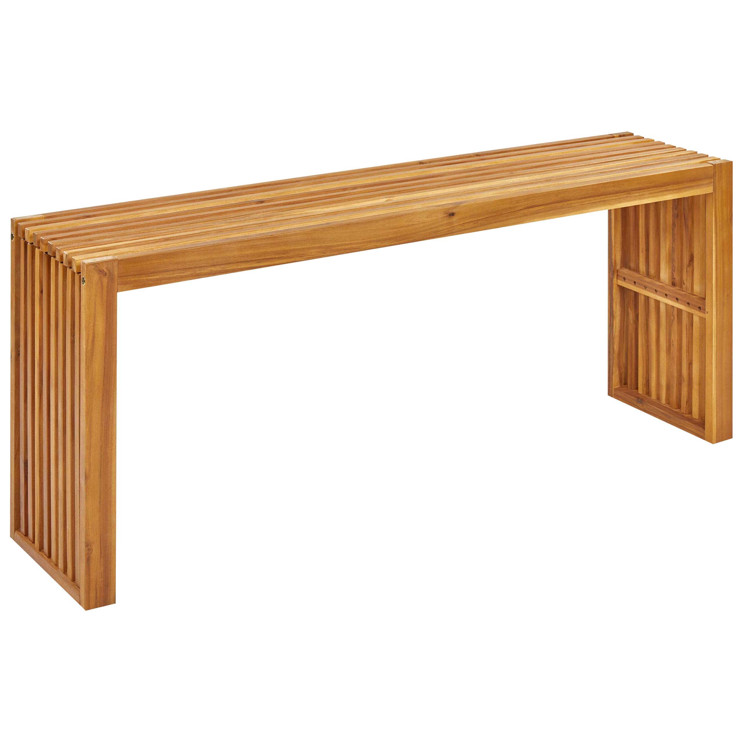 Beliani - Set de salle à manger, 6 Personnes Acacia Marron BELLANO - 150x35x60- Beliani - Imagen 6