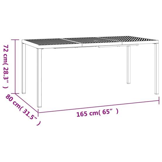 PANGIVO - Table de Jardin Anthracite 165 x 80 x 72 cm Acier - PANGIVO - Image 7